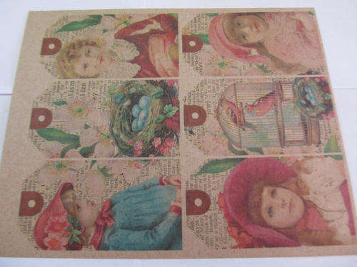 GIRL DESIGN TAGS UNCUT-6PC-CHEAP COURIER DELIVERY