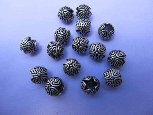 BIG HOLE SPACERS-HEART- 2PC-WILL FIT EUROPEAN BRACELET