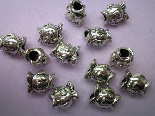 BIG HOLE SPACERS-FISH- 2PC-WILL FIT EUROPEAN BRACELET