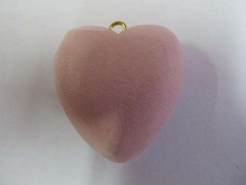 PINK WOODEN HEART-1PC