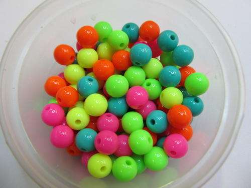 ROUND MIXED ACRYLIC BEADS-40PC