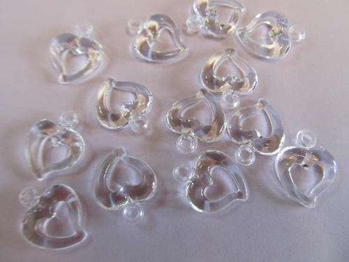 CLEAR ACRYLIC HEART-6PC