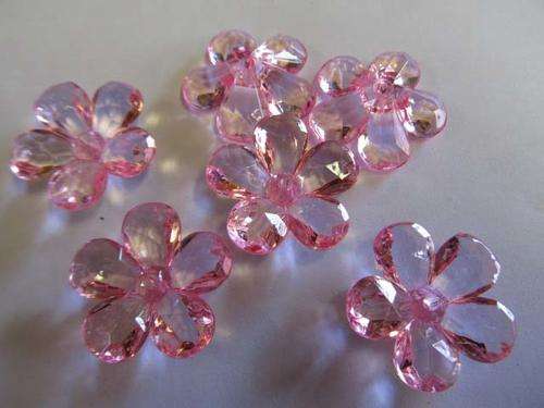PINK FLOWER  ACRYLIC-5PC