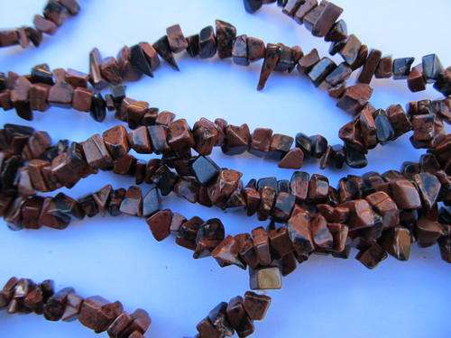 BROWN OBSIDIAN SEMI-PRECIOUS CHIPS-40CM