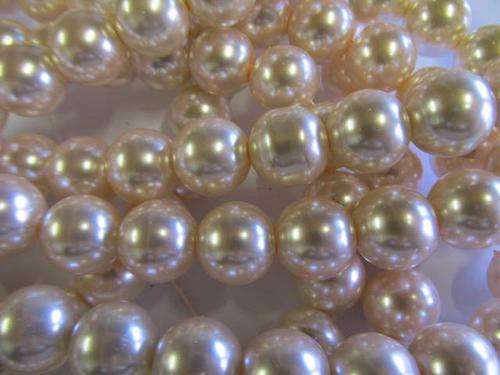 PEACHY PINK GLASSPEARLS-16MM-16PC