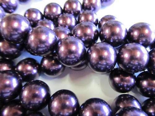 DARK PURPLE TURQUOISE GLASSPEARLS-20MM-6PC