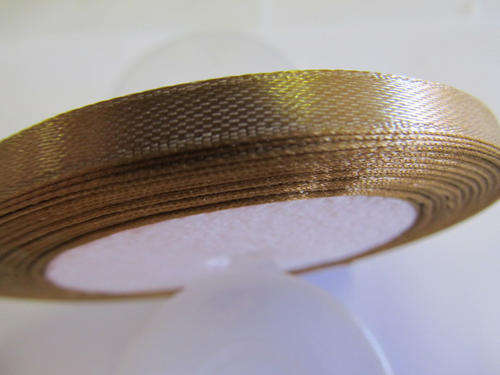 LIGHT BROWN SATIN RIBBON-1ROLL-20M