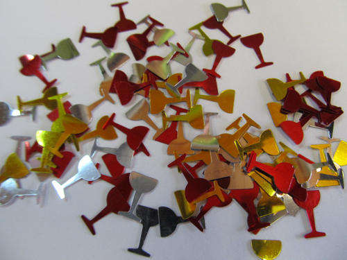 SEQUINS SHAPES- CHAMPAGNE GLASS - 30PC