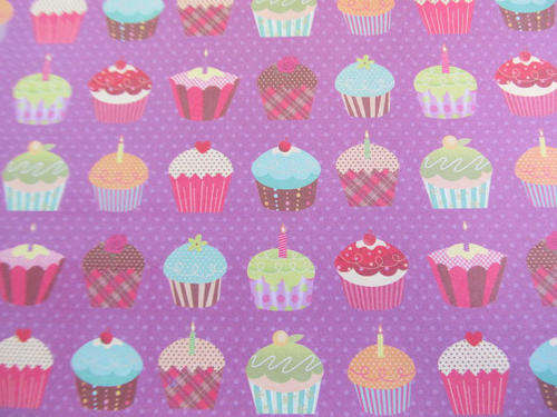 CUPCAKE DESIGN PAPER-20CM X 20CM-CHEAP POSTAGE OPTIONS
