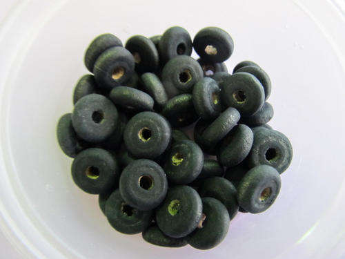 BLACK DISC WOODEN BEADS-30PC