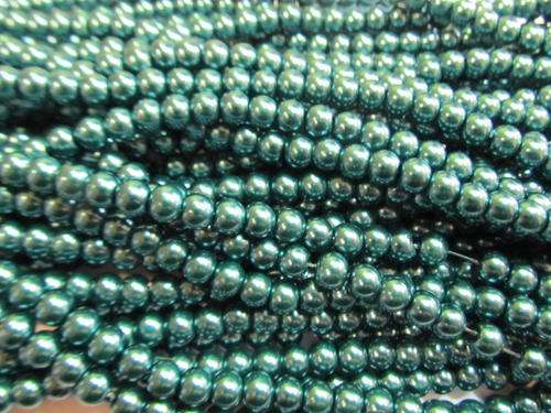 PETROL GREEN GLASSPEARLS-6MM-154PC