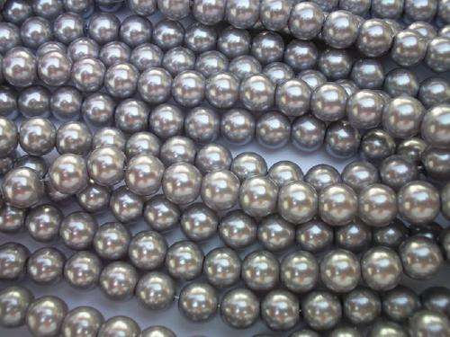 GREY GLASSPEARLS-8MM-108PC