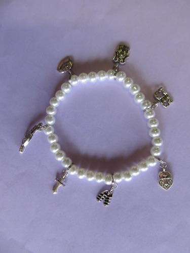 ARMOUR OF GOD FAUX PEARL BRACELET - WHITE