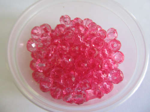 ACRYLIC PINK RONDELLES-40PC-CHEAP COURIER DELIVERY