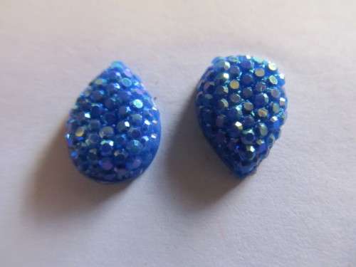 BLUE TEARDROP EMBELLISHMENT - 2PC