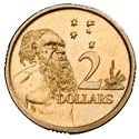 Rare 2 Australian Dollar 2001 Coin (circulated: pitted and rimnicked)