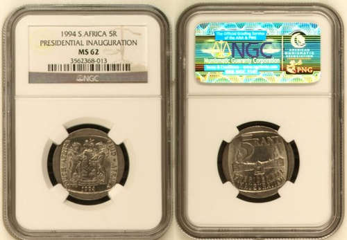 HIGH IN DEMAND! NGC GRADED INAUGURATION R5 1994 MS62 !