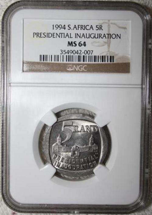 HIGH GRADE !!! NGC GRADED INAUGURATION R5 1994 MS64 !