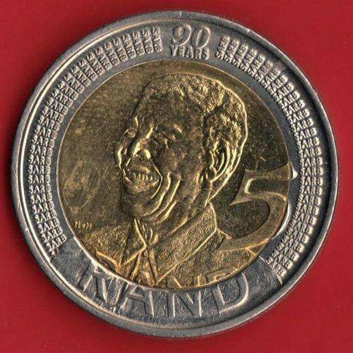 Mandela 90th Birthday R5 Coin 2008 (VF)