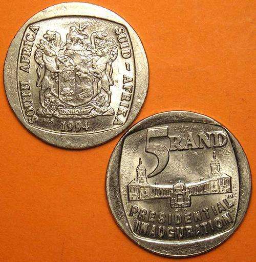 Mandela Inauguration R5 Coin 1994 LAST!!! CLEARANCE !!!