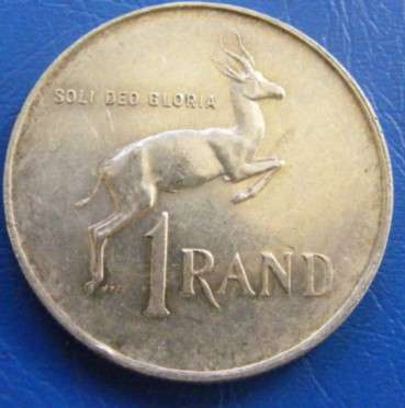 R1 One Rand Springbok Rand Coins - Random Mix 1978-1990 (Well circulated) - Bid per coin