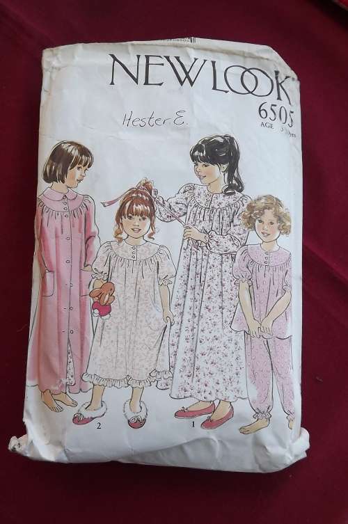 New Look sewing pattern .Patterns for pyjamas  and gown for 3 to 10 year old girls.