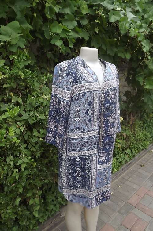 Bohemian style blue/pink blocked patterned tunic dress by WOOLWORTHS size 36/12.As new
