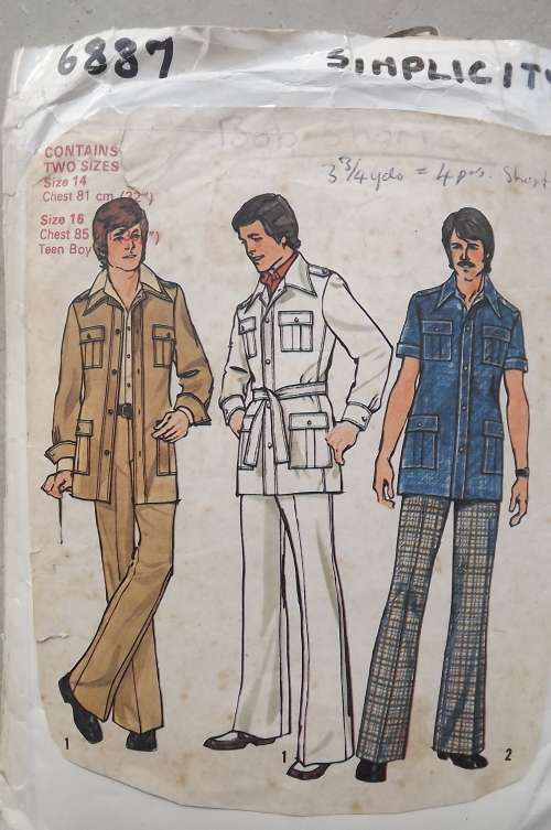 Simplicity sewing pattern 6887 size 32 and 34.Old pattern for safari suit.