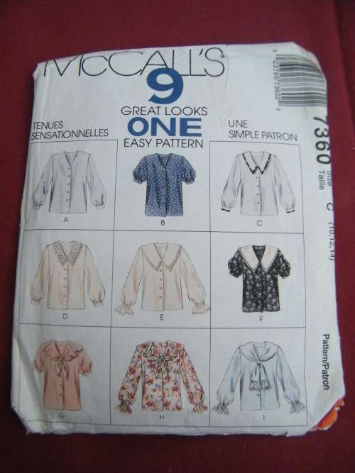 McCalls 9 great looks one easy pattern 7360.Size 10 to 14.Good condition