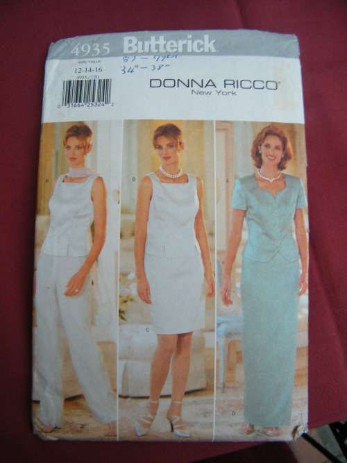 Butterick 4935 sewing pattern.size 12 to 16.Good condition