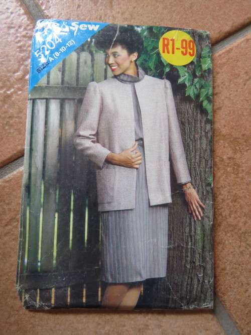`SEE and SEW` pattern 5204 in size A(8/10/12) for jacket and dress.Good condition.