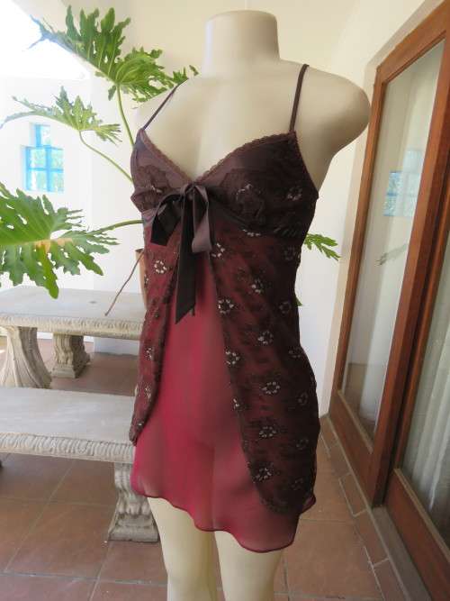 Super sexy burgundy colour short nighty in size 30/6 by 'SEXY COOKIE'. New condition.