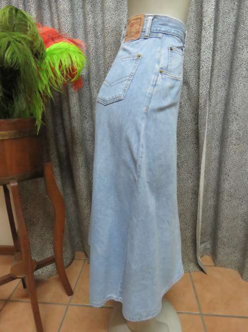 Authentic jeans for skirt by 'WOOLWORTHS' in light blue denim.Size 32/8.As new.