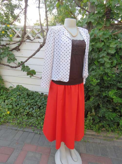 Best Japanese brand open white jacket with small brown polkadots.Size 34/10 by `CHALET BLANC`As new
