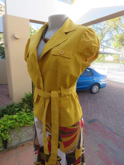 Mustard colour 'IDENTITY' jacket style top in linen and cotton blend.Size 37/13.As new.