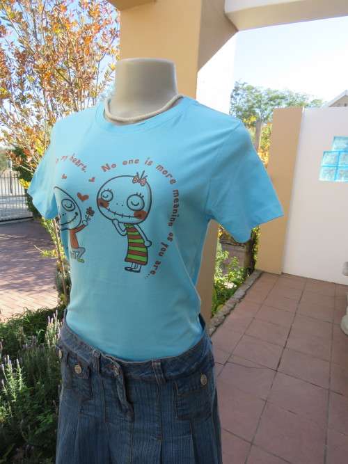 Cute light blue cotton short sleeve T Shirt for Girl 14 to 15yrs by ABZEED`With logo..New item.