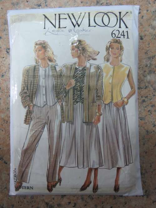 'NEW LOOK' sewing pattern 6241.Size 8-18 for jacket,waistcoat,skirt and trousers.Good condition.