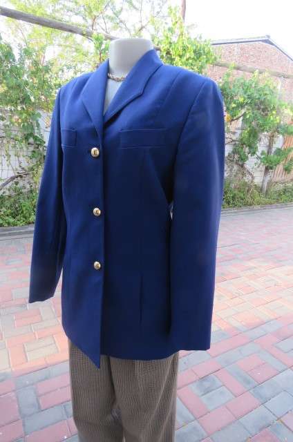 Smart royal blue tailored jacket, fully lined 'Regina' jacket size 34/10 by Maby Clothing.