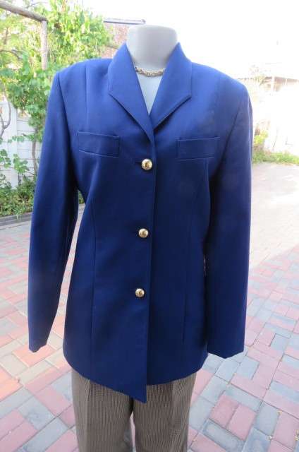 Smart royal blue tailored jacket, fully lined 'Regina' jacket size 34/10 by Maby Clothing.