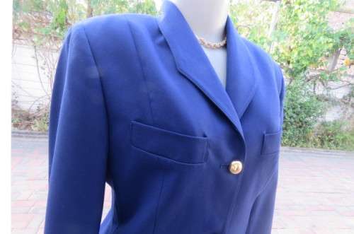 Smart royal blue tailored jacket, fully lined 'Regina' jacket size 34/10 by Maby Clothing.