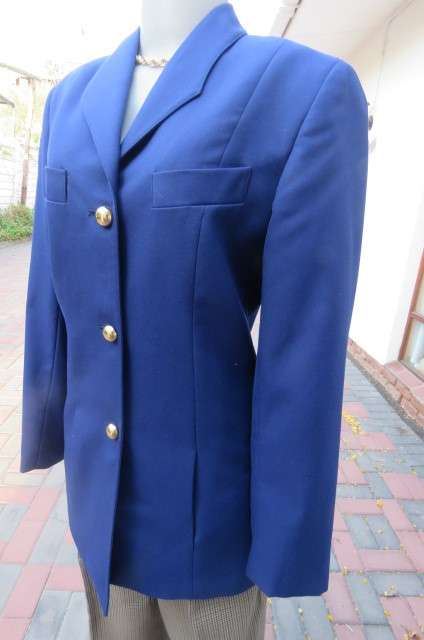 Smart royal blue tailored jacket, fully lined 'Regina' jacket size 34/10 by Maby Clothing.