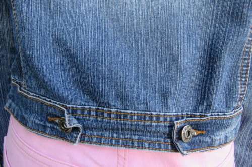 Cheecky biker style denim jacket size 36/12. In polycotton stretch fabric by 'Network'