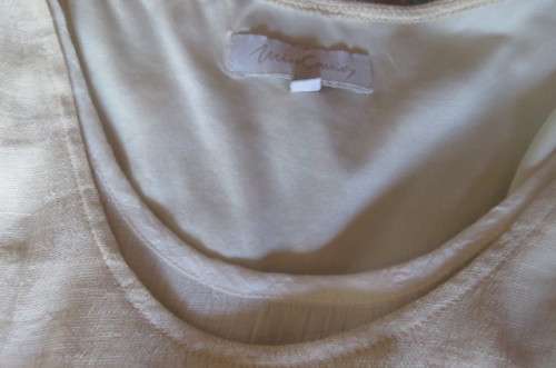 Best quality long cream top with double frilled seam and white underlay, by`Miss Cassidy` size 36/12
