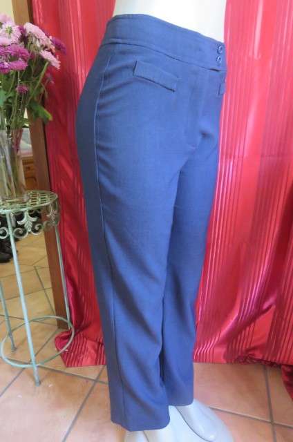 Fabulous navy pants with mottled effect size 34/10 by WWW. Dummy front pockets.As new