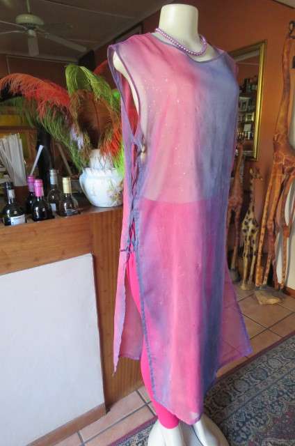 Smart ankle length sheer polyester loose Islamic wear pull over top by 'Toptique' size 38/14.