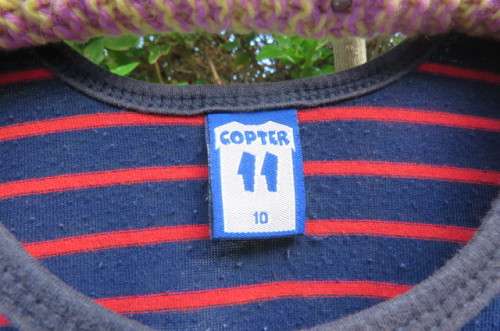 Set of 2 'Copter' T-shirts for 10 year old boy. One with short sleeve and other tank top.