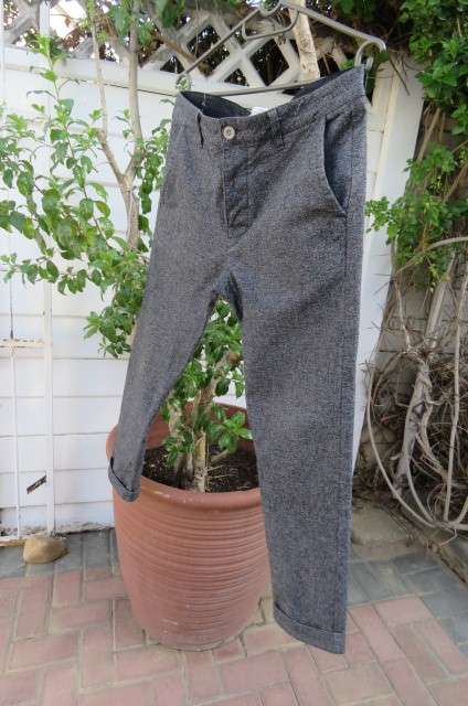 Men's Fashion salt and pepper look cropped stretch skinny pants size 32 by 'Topman'.