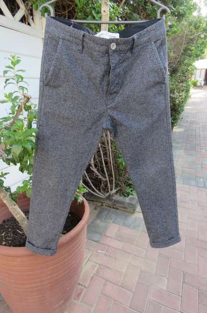 Men's Fashion salt and pepper look cropped stretch skinny pants size 32 by 'Topman'.