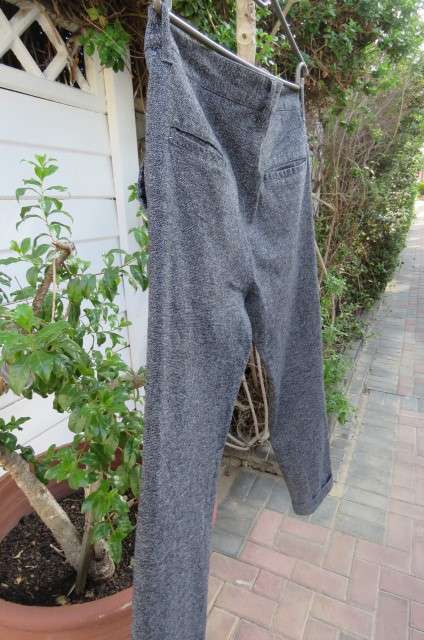 Men's Fashion salt and pepper look cropped stretch skinny pants size 32 by 'Topman'.