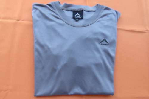 Men's grey 'K-Way' technical design short sleeve top with moisture manager size Medium.